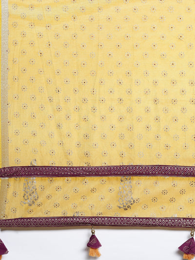 Neeru'S purple color, chanderi fabric kurta set