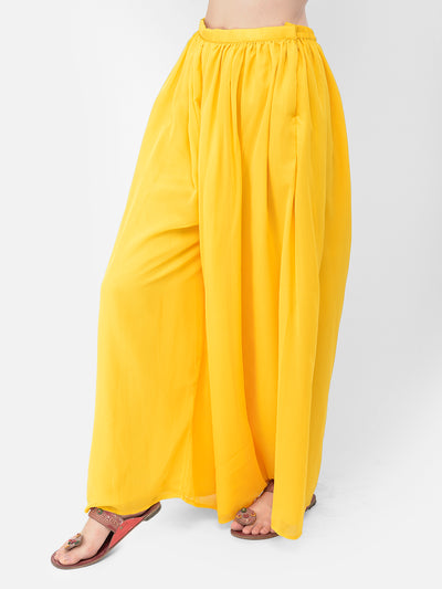 Neerus'S yellow color, georgette fabric suit-plazzo