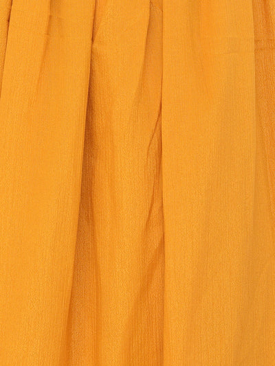 Neerus'S mustard color, crepe fabric ghagra set
