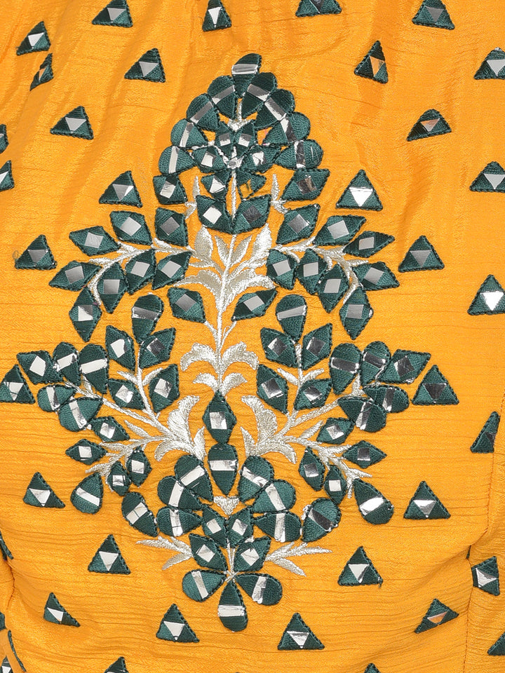 Neerus'S Mustard Color Crepe Fabric Ghagra Set