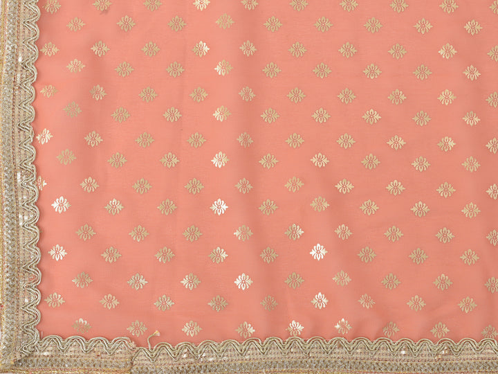Neerus Orange Georgette Mirror Work Kurta Set - detail view 1