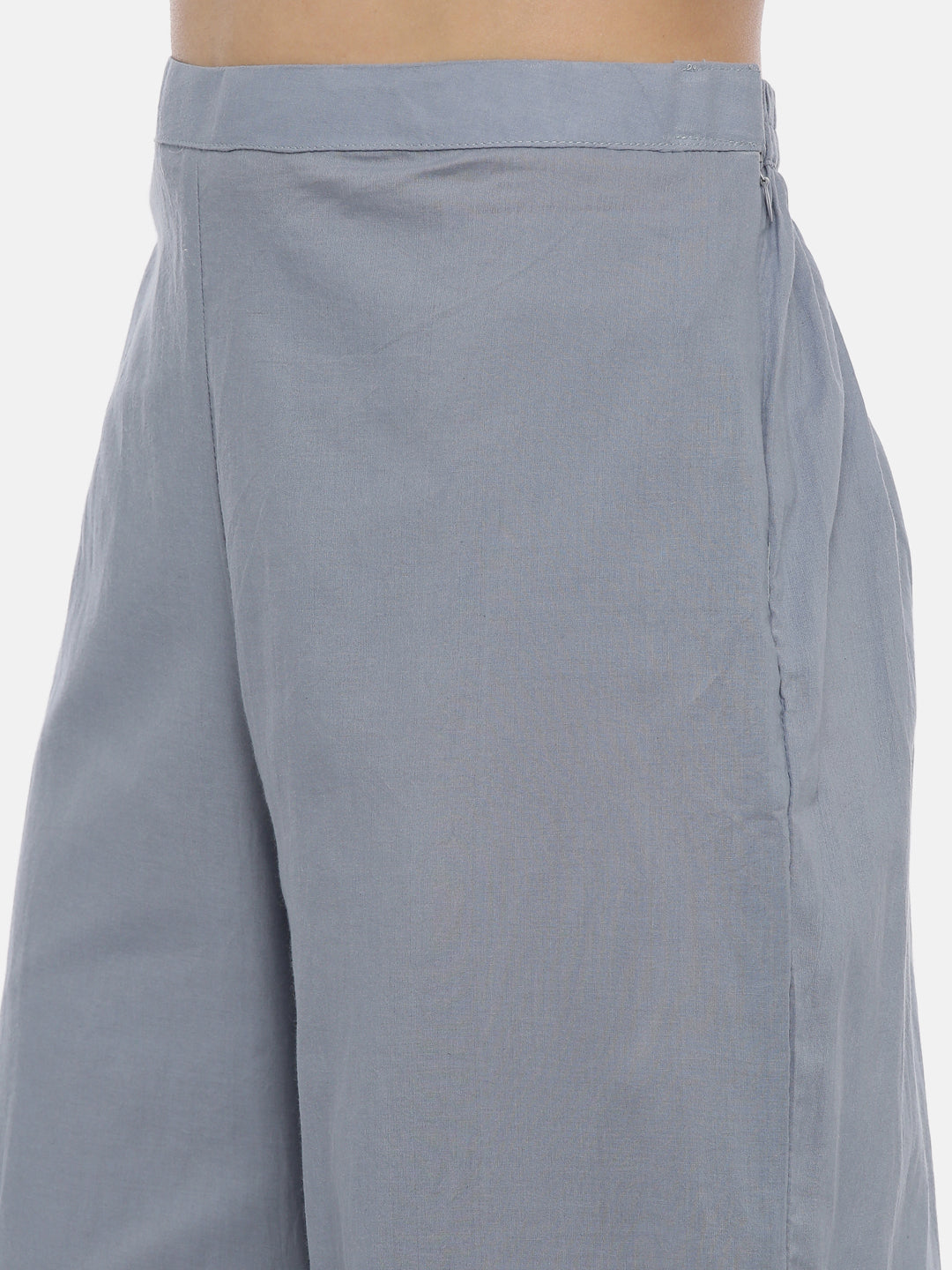 Neeru'S Ice Blue Color, Slub Rayon Fabric Suit-Plazzo
