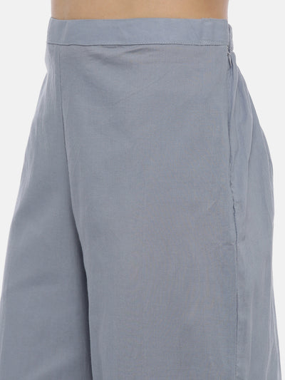 Neeru'S Ice Blue Color, Slub Rayon Fabric Suit-Plazzo
