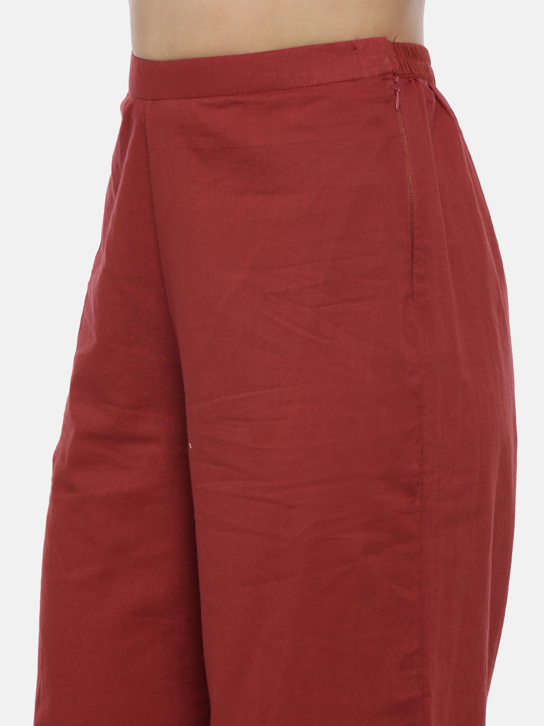 Neeru's Grey & Maroon Printed Kurta With Palazzo & Dupatta