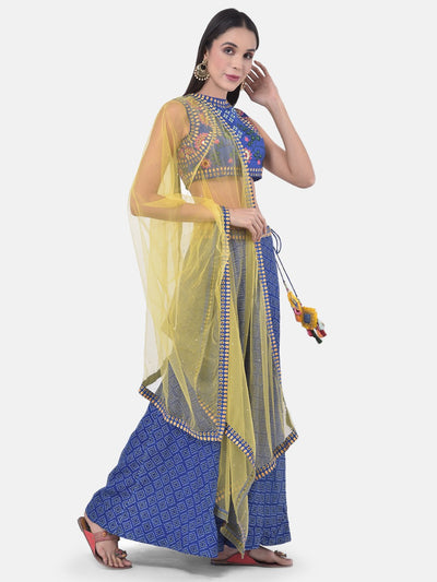 Neeru's Blue Embroidered Lehenga Set