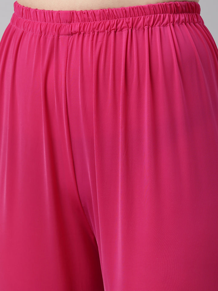 Neerus Rani Color Chanderi Fabric Kurta Set