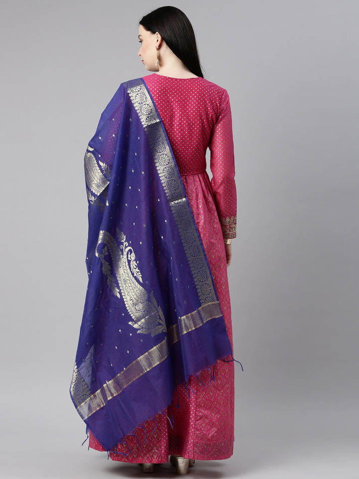 Neerus Rani Color Chanderi Fabric Kurta Set