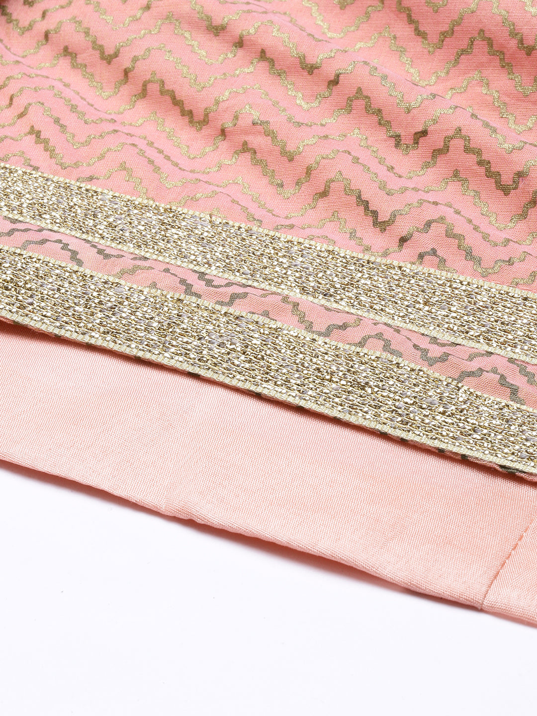 Neerus Peach Color Chanderi Fabric Kurta Set