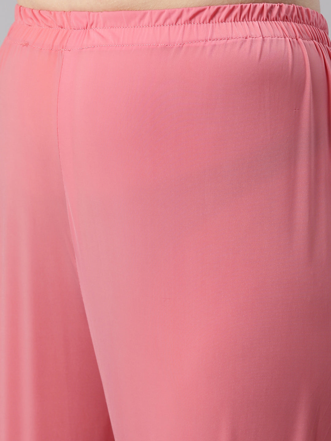 Neerus Peach Color Chanderi Fabric Kurta Set