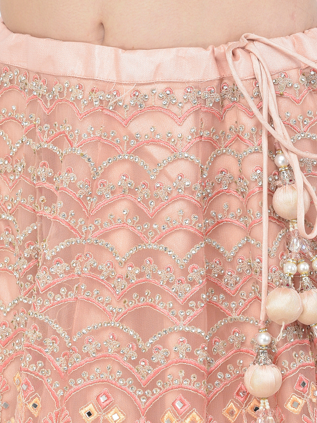 Neerus Pink Color Nett Fabric Lehenga Choli