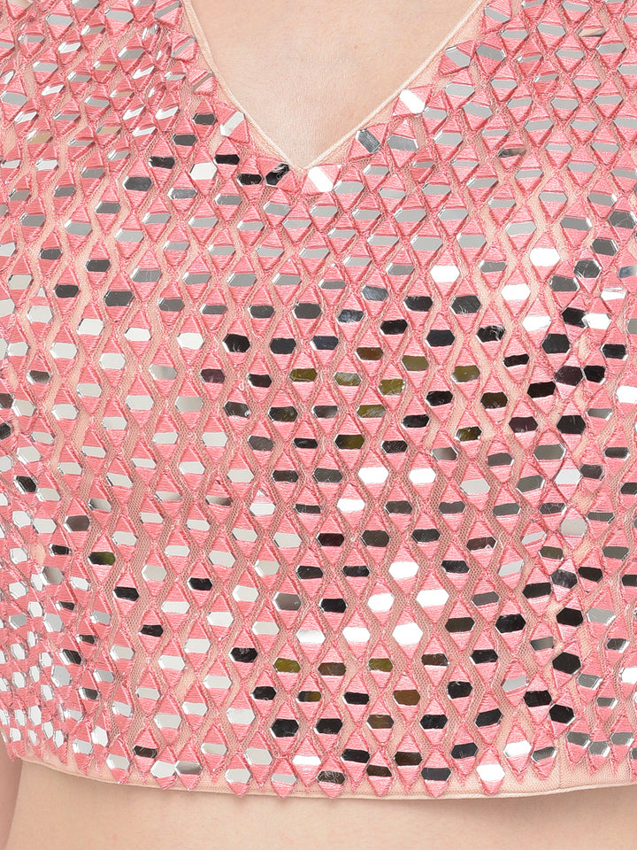 Neerus Pink Color Nett Fabric Lehenga Choli