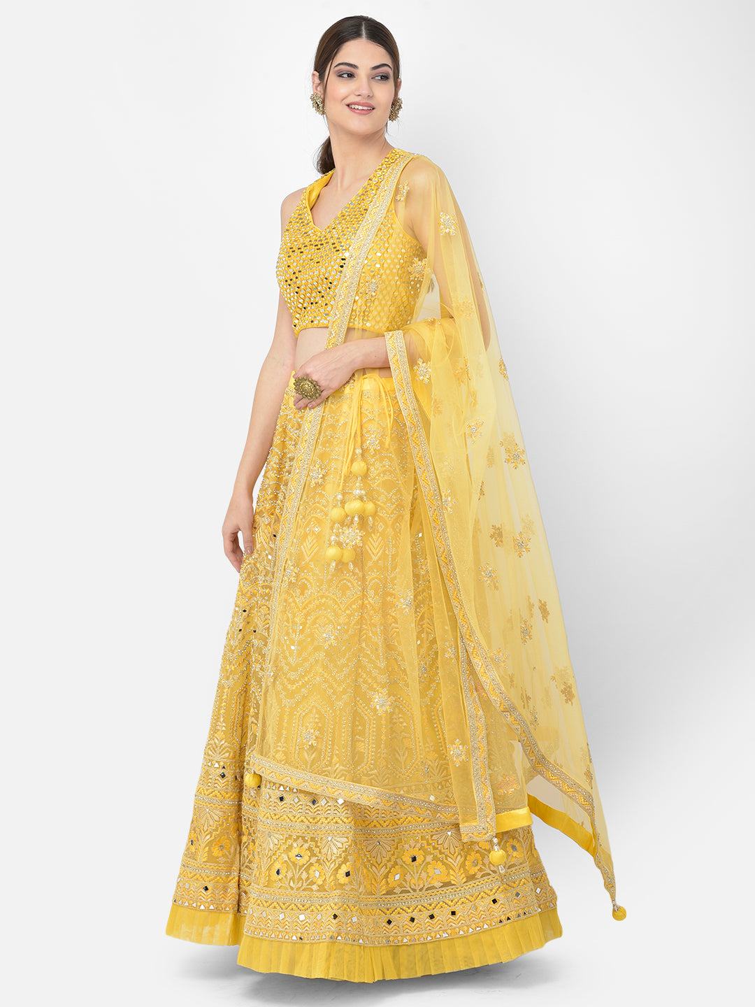 Neeru'S Yellow Color Nett Fabric Lehenga Choli