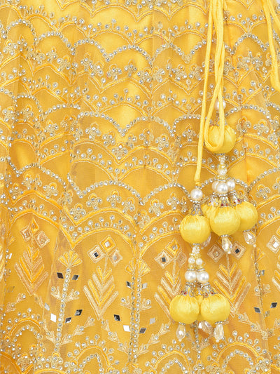 Neeru'S yellow color nett fabric lehenga choli