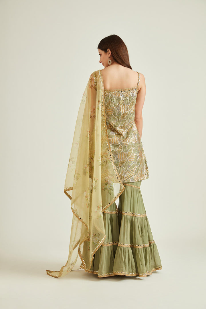 Neerus Pista Colour Georgette Fabric Prdd