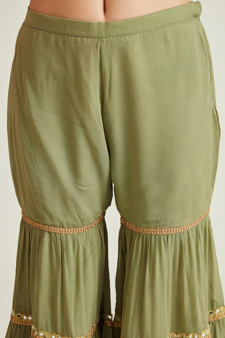 Neerus Pista Colour Georgette Fabric Prdd