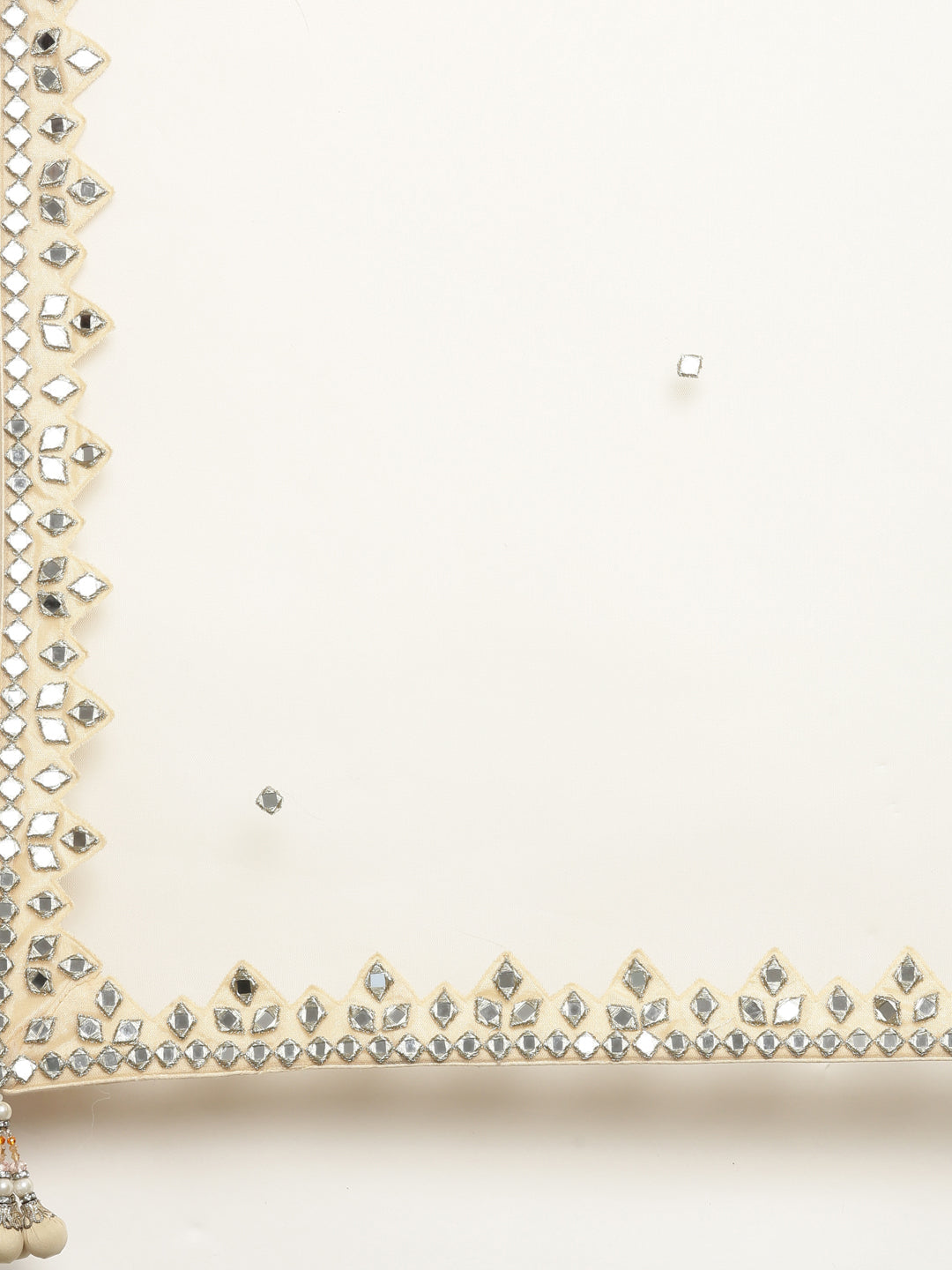 Neerus Ivory Color Nett Fabric Ghagra Set