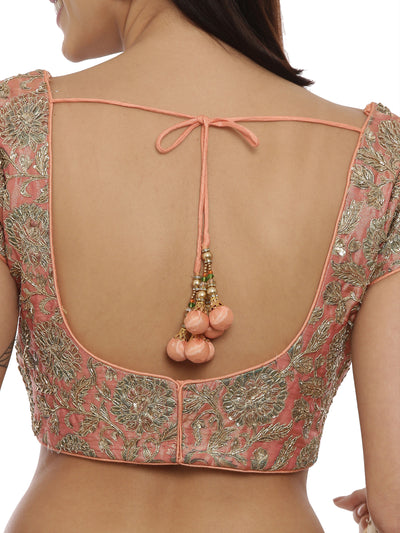 Neeru'S Peach Embellished Lehenga Set