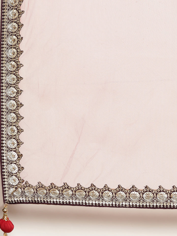 Neerus Red Embellished Lehenga Set