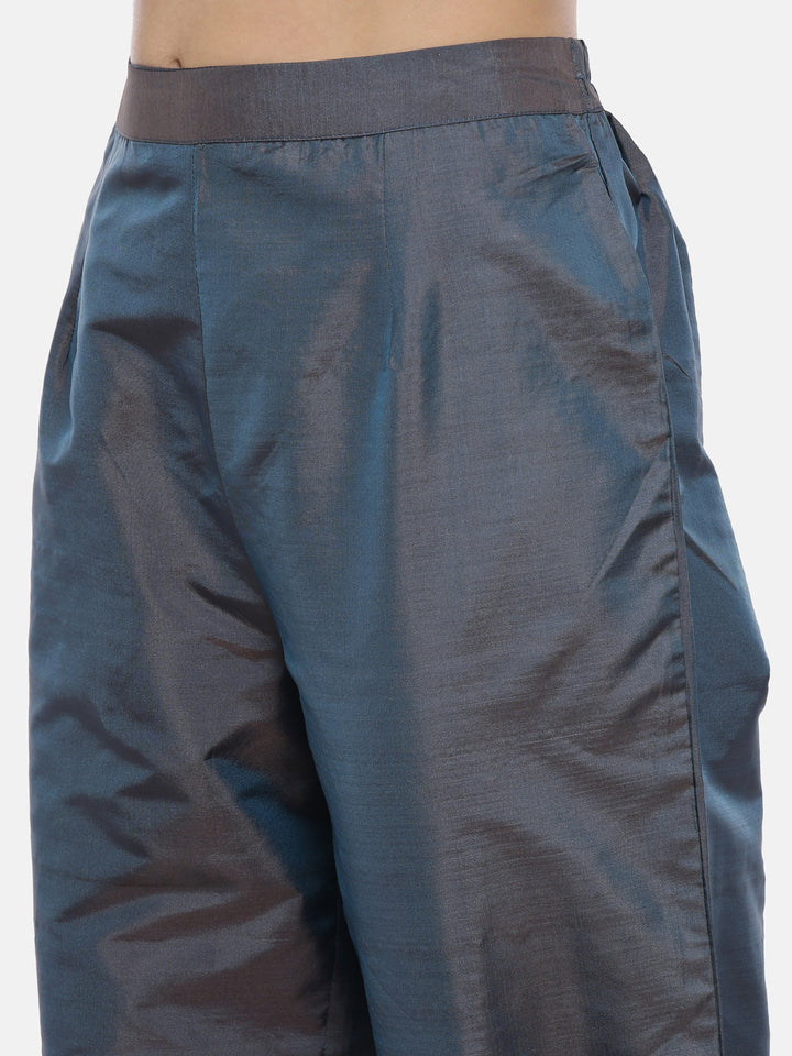 Neerus Green printed suit pant set - detail view 3