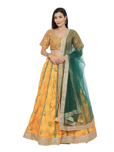 Neeru's Yellow Embellished Lehenga Set