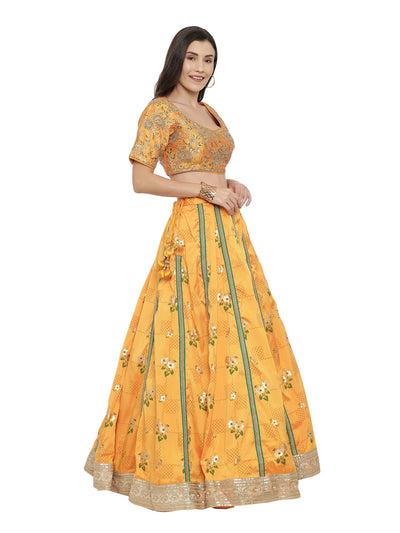 Neeru's Yellow Embellished Lehenga Set