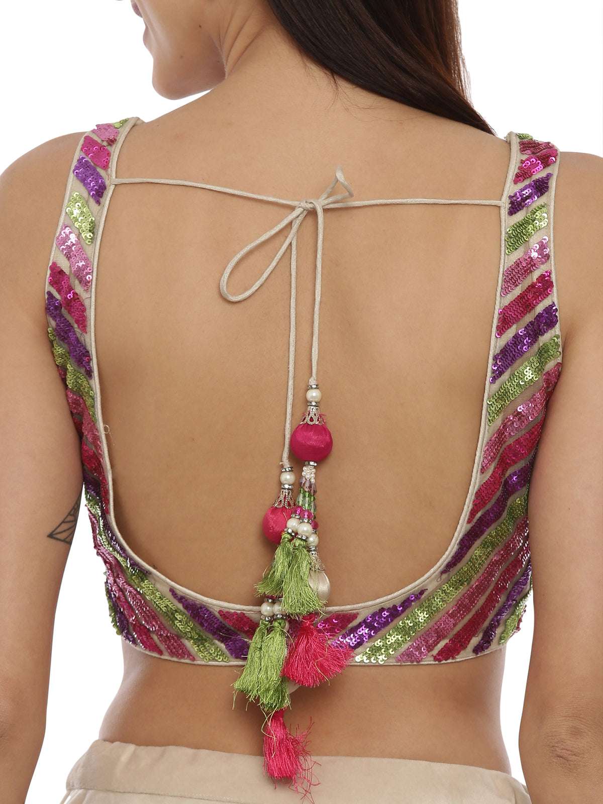 Neeru's Beige Embellished Lehenga Set