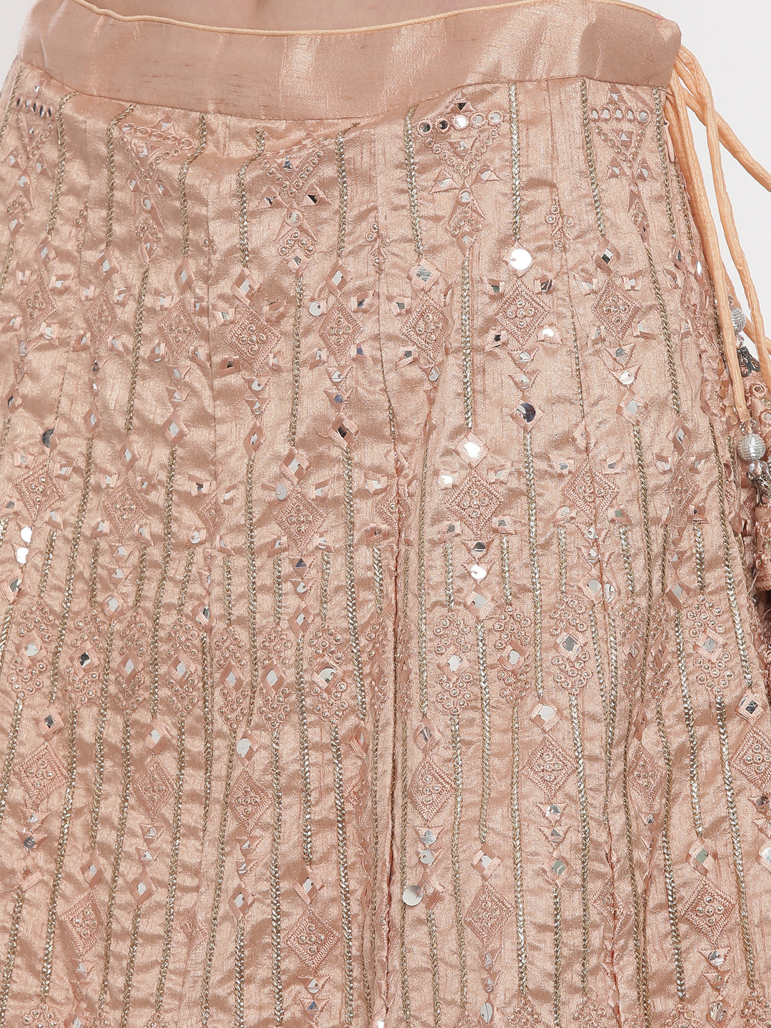 Neerus Orange embroidered lehenga set - detail view 5
