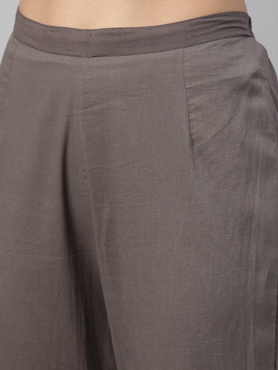 Neeru'S grey color, cotton fabric kurta set