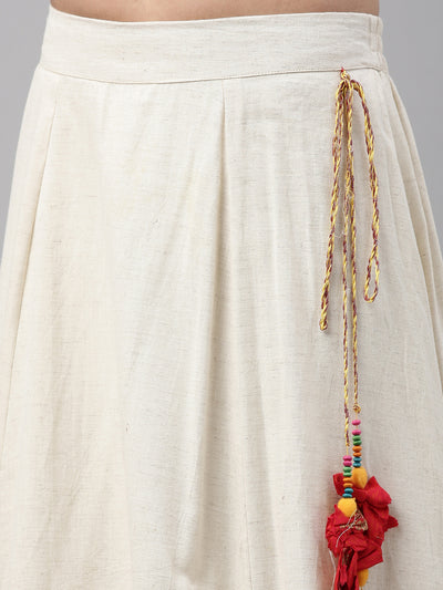 Neeru'S Ivory Color, Rayon Fabric Crop-Top