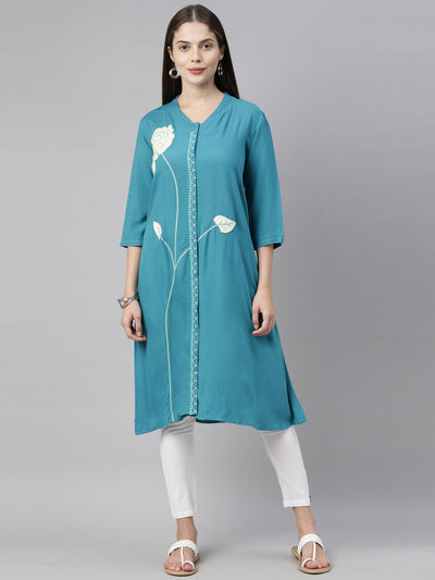 Neeru'S Blue Color, Rayon Fabric Tunic