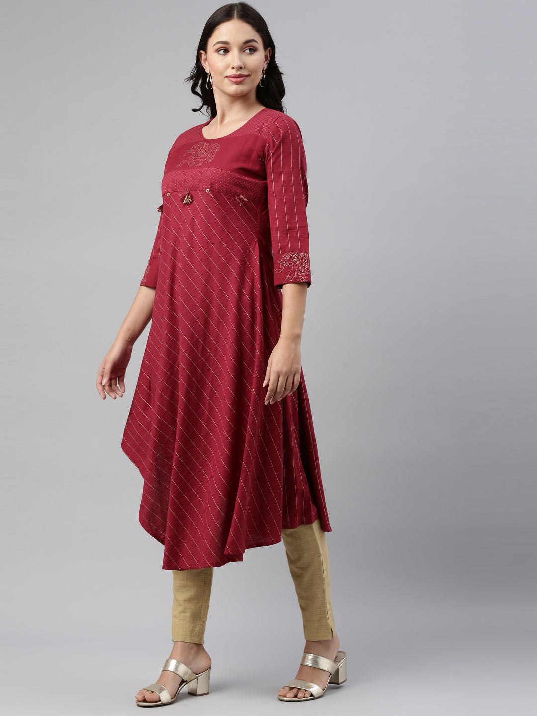 Neeru'S Maroon Color, Rayon Fabric Tunic