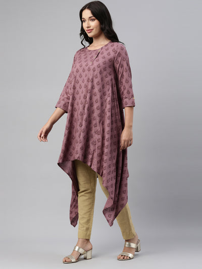 Neeru's Onion Color Cotton Fabric Tunic