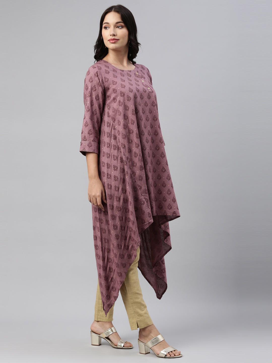 Neeru's Onion Color Cotton Fabric Tunic