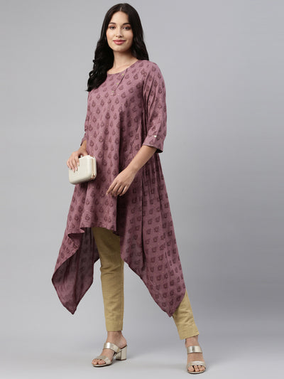 Neeru's Onion Color Cotton Fabric Tunic