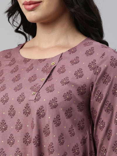 Neeru's Onion Color Cotton Fabric Tunic