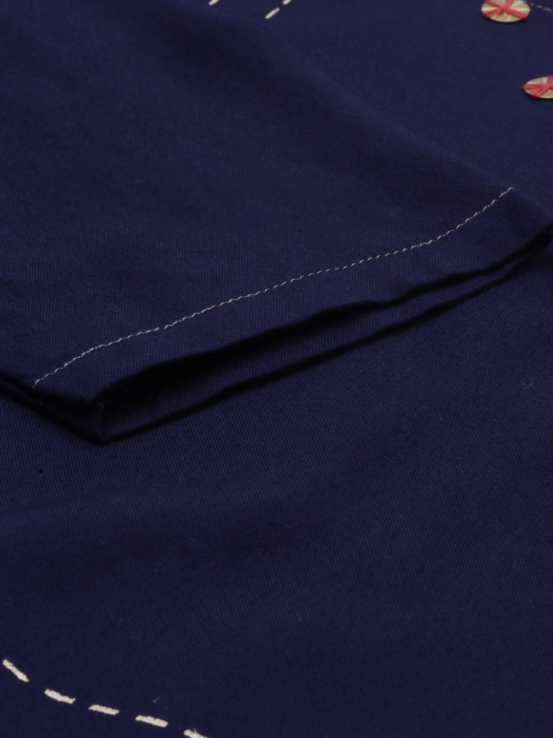 Neerus Blue viscose rayon printed straight kurta - detail view 3