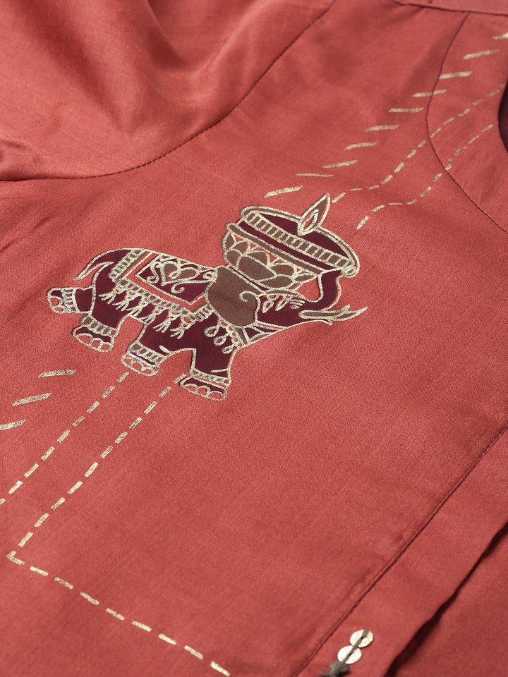 Neerus Contessa Printed High Low Kurta