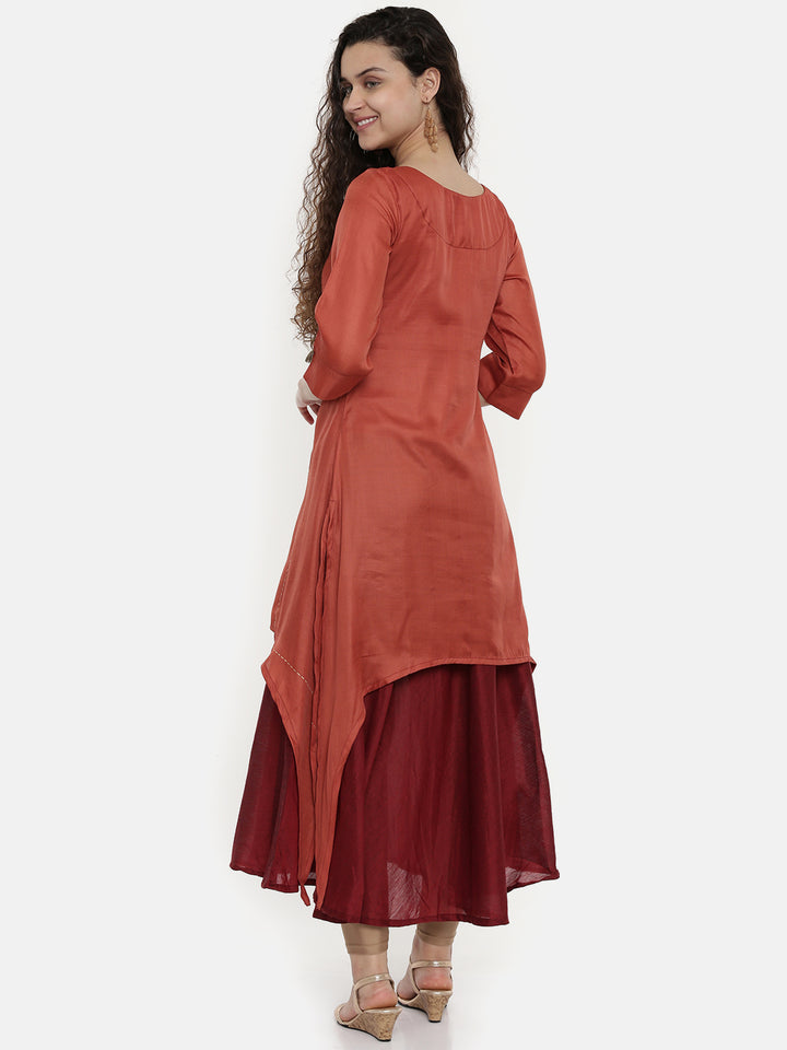 Neerus Contessa Printed High Low Kurta