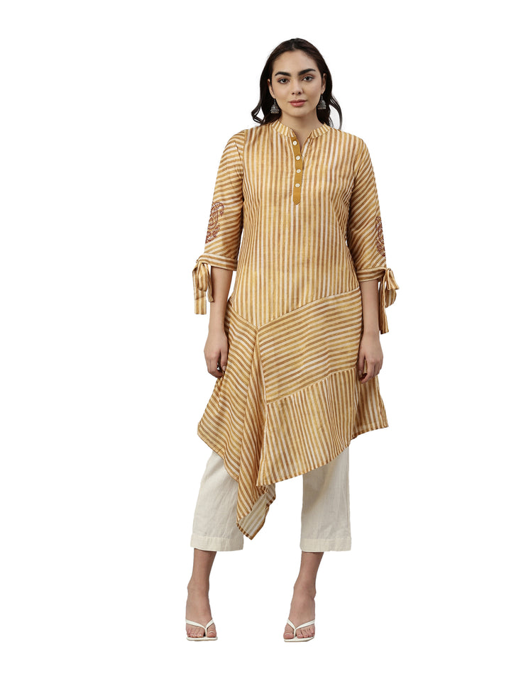Neerus Mustard Color Rayon Fabric Kurta