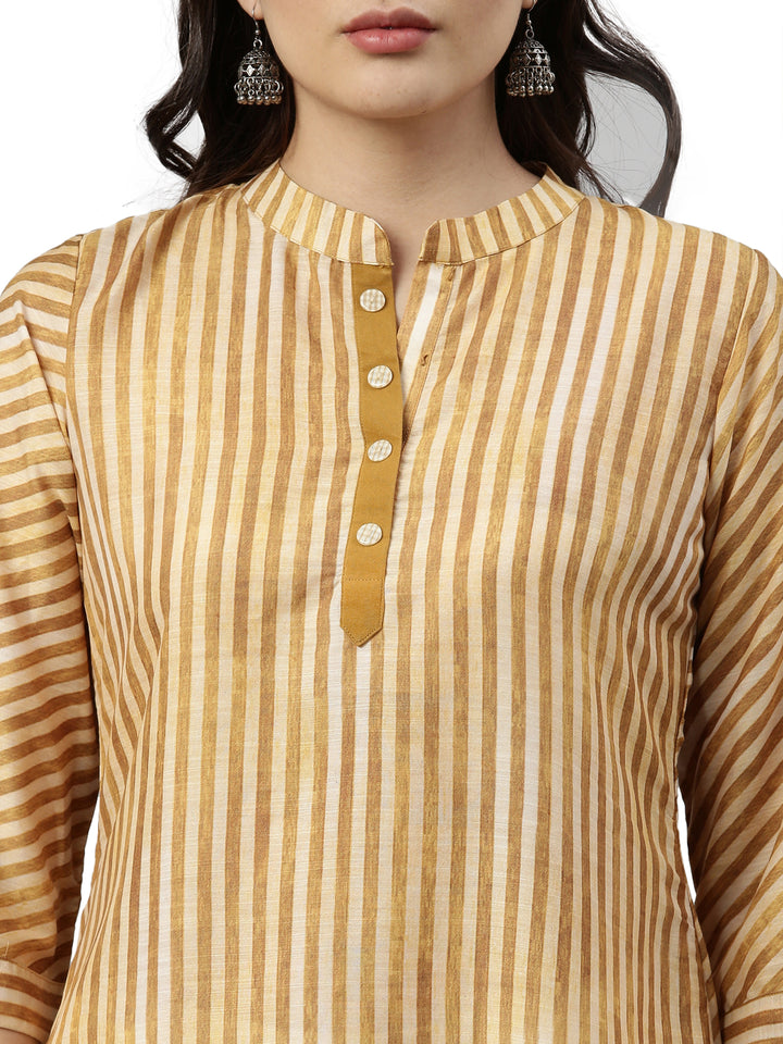 Neerus Mustard Color Rayon Fabric Kurta