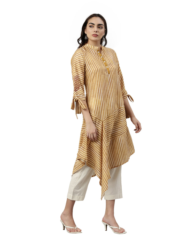 Neerus Mustard Color Rayon Fabric Kurta