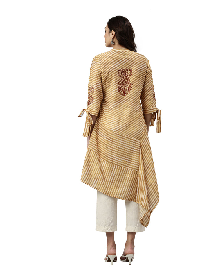 Neerus Mustard Color Rayon Fabric Kurta