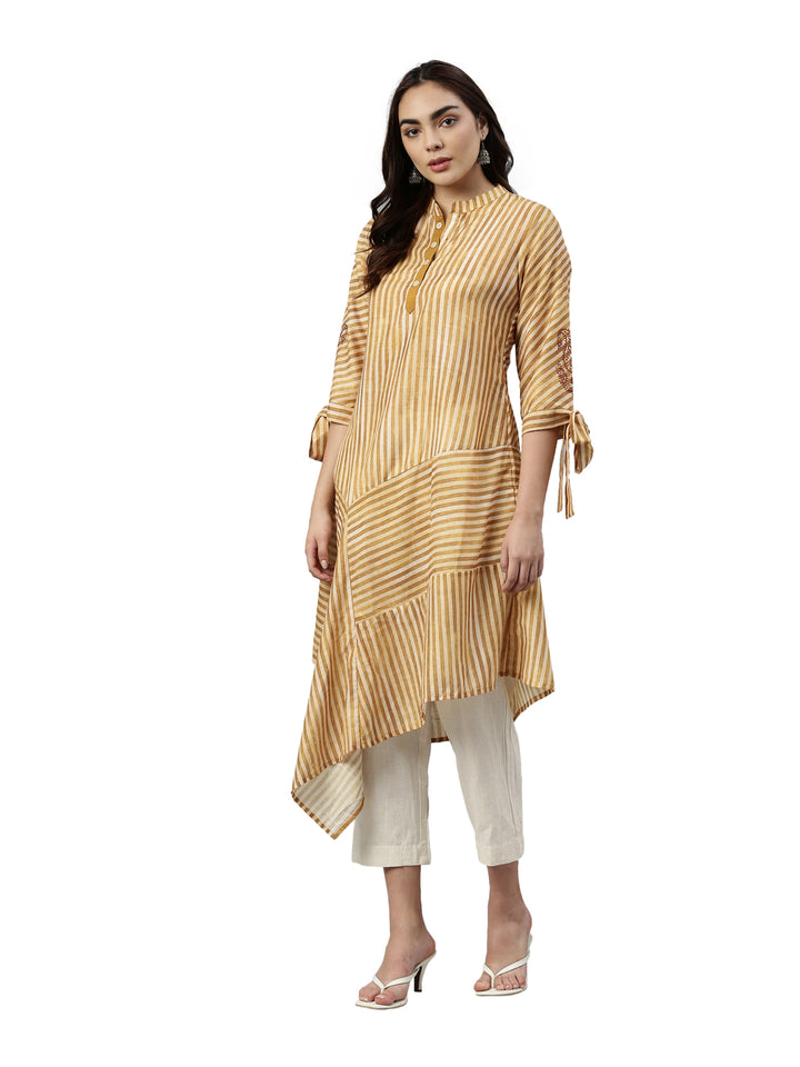 Neerus Mustard Color Rayon Fabric Kurta