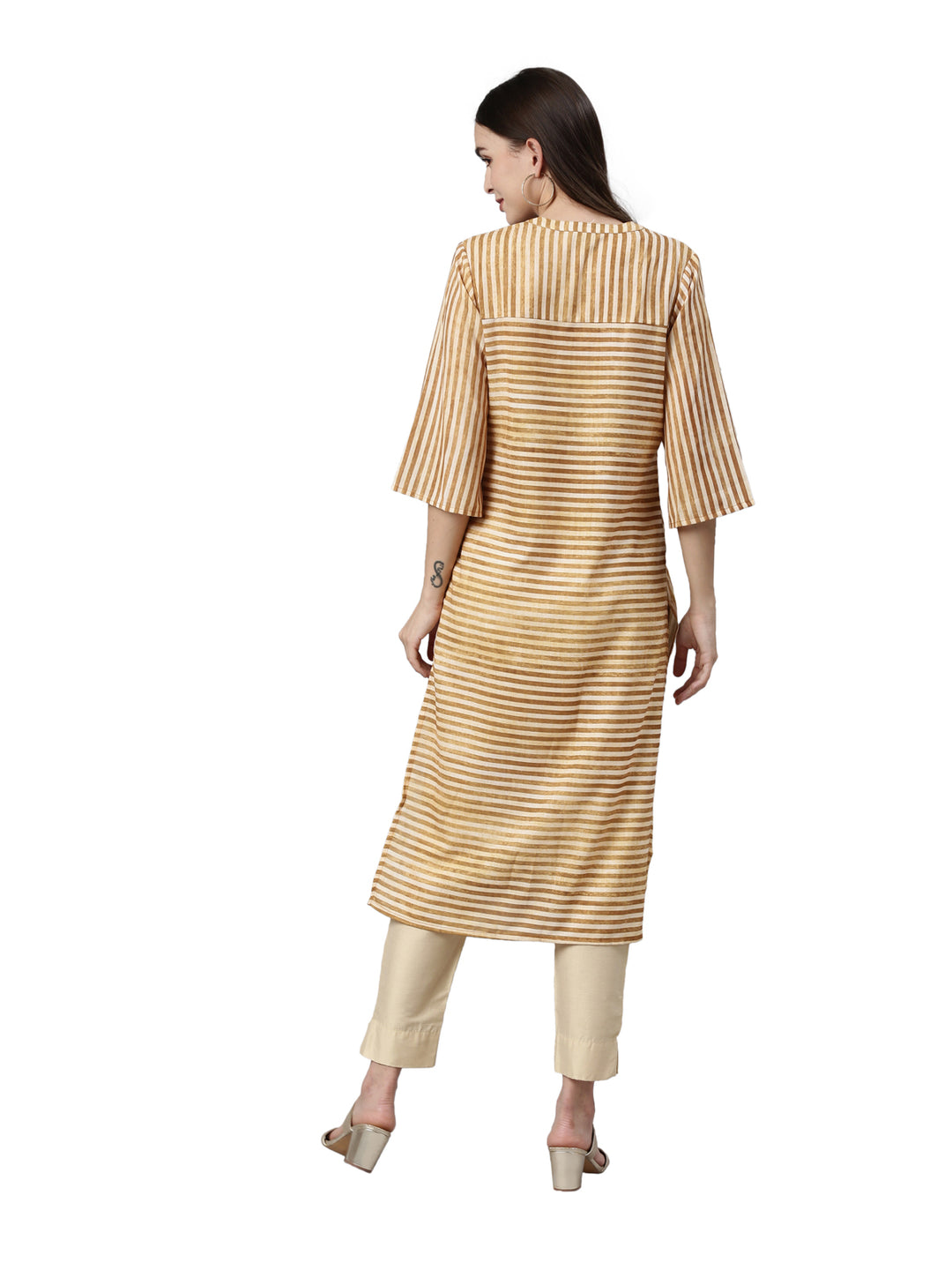 Neerus Mustard Color Rayon Fabric Kurta