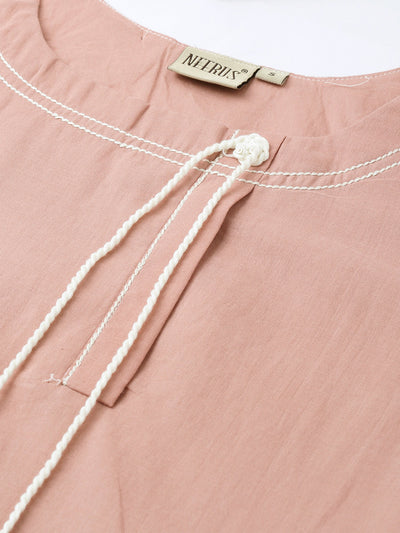 Neeru's Peach Flared Kurta
