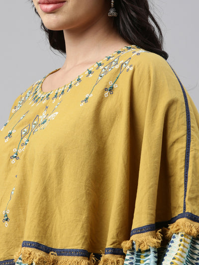 Neeru'S Mustard Color, Cotton Fabric Tunic