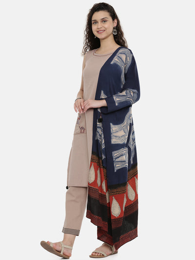 Neeru's Mauve Embroidered Straight Kurta