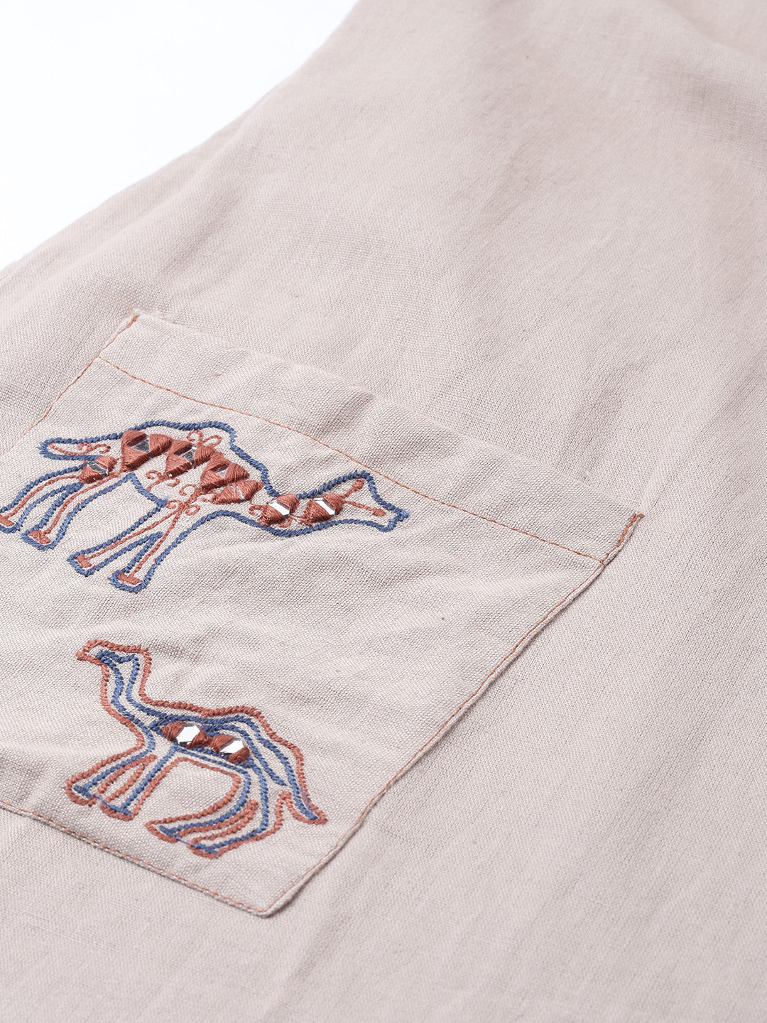 Neeru's Mauve Embroidered Straight Kurta