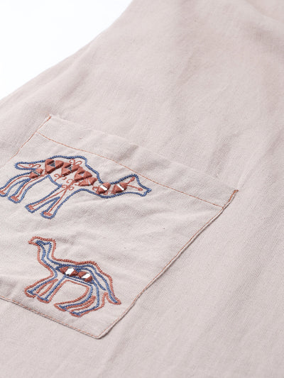 Neeru's Mauve Embroidered Straight Kurta