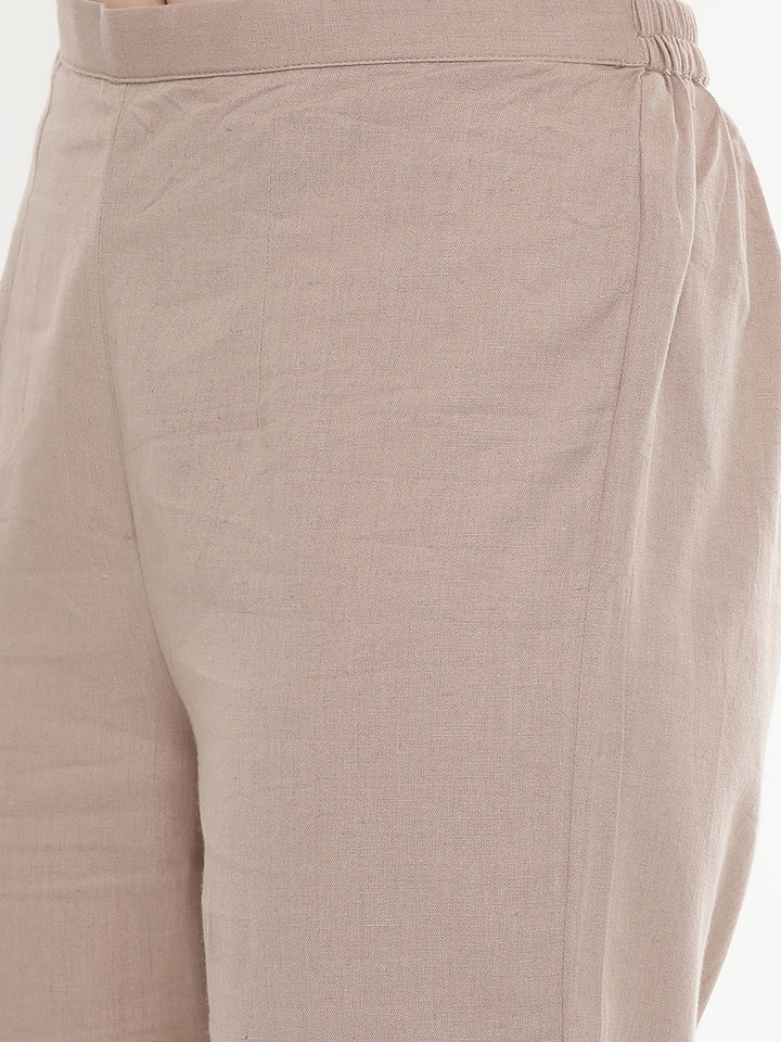 Neerus Mauve Embroidered Straight Kurta